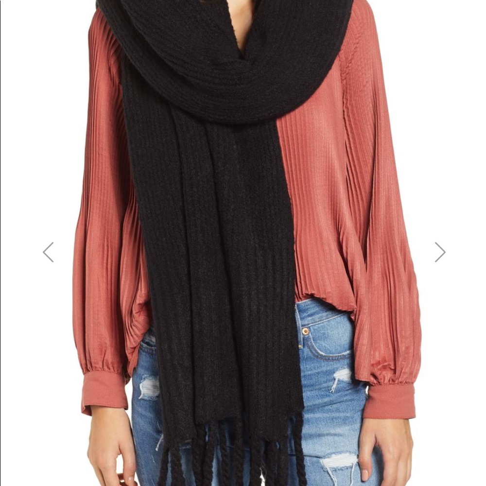 Free People Jaden Rib Knit Blanket Scarf